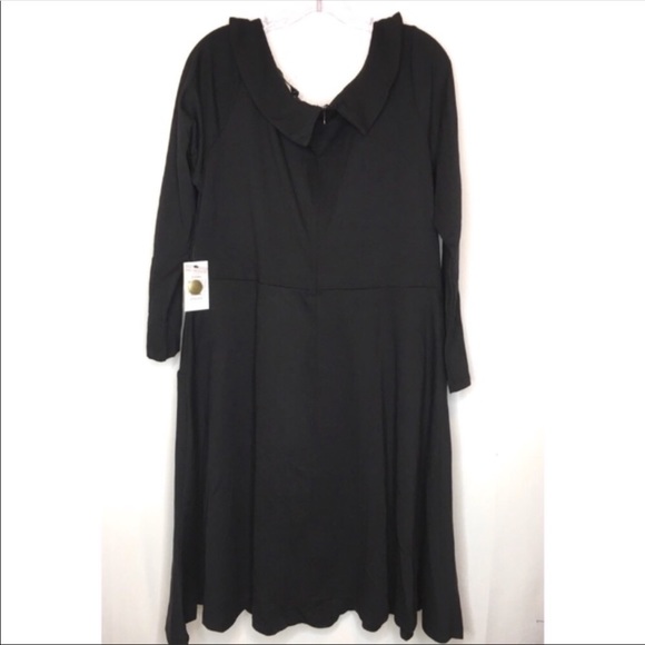 NWT Eloquii black fit flare button dress 18 2X - Picture 4 of 8